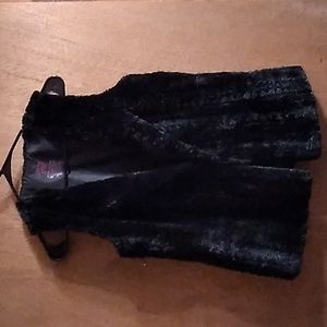 Faded Glory Faux Fur Vest Black 14-16 Girl